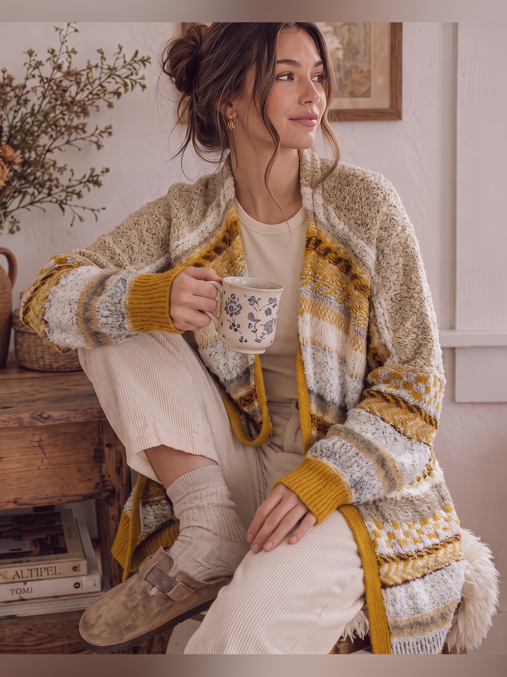 GIMMICKS by BKE Patchwork Longline Cardigan